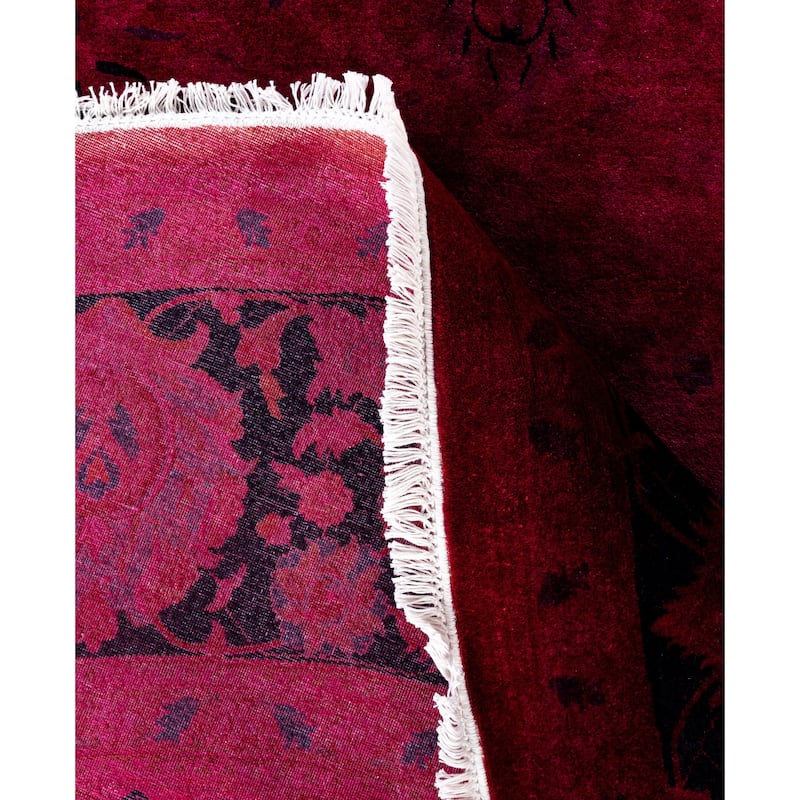 Overdyed One-of-a-Kind Hand-Knotted Area Rug - Pink - 9' 1" x 9' 1"