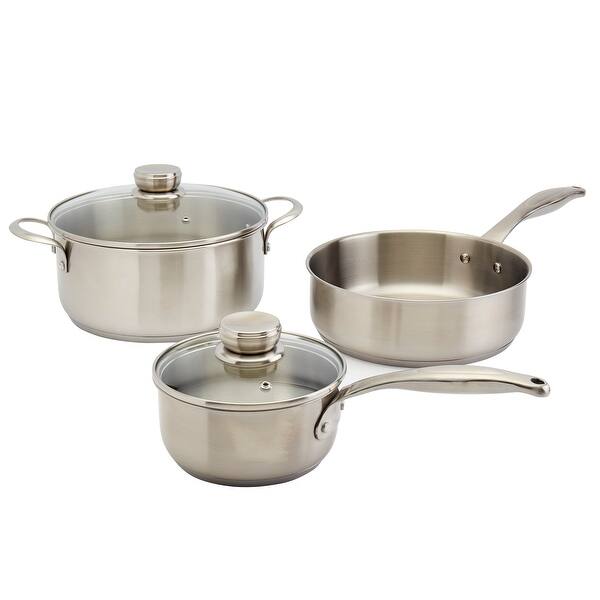 slide 1 of 5, Frigidaire 5PC Stainless Steel Cookware Set