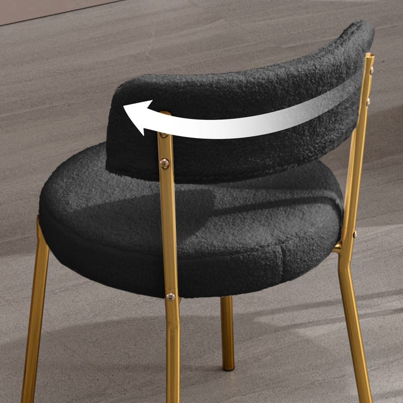 Mixoy 20"Counter Height Bar Stools,Modern Teddy Fleece Bar Stools,Velvet Dinning Chair with Metal Legs for Kitchen Island
