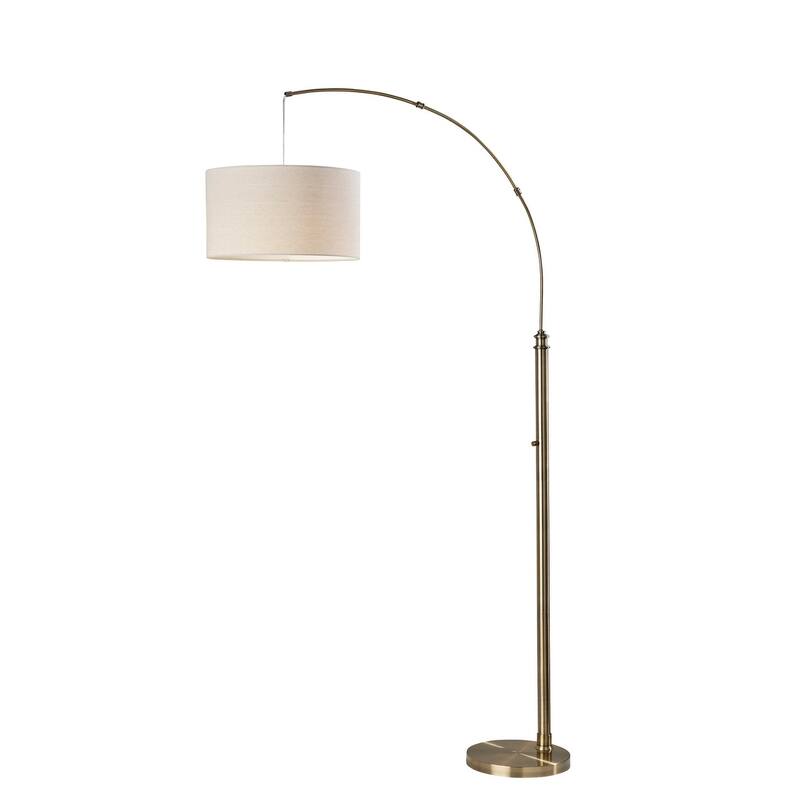 Barton Arc Lamp- Black - Antique brass