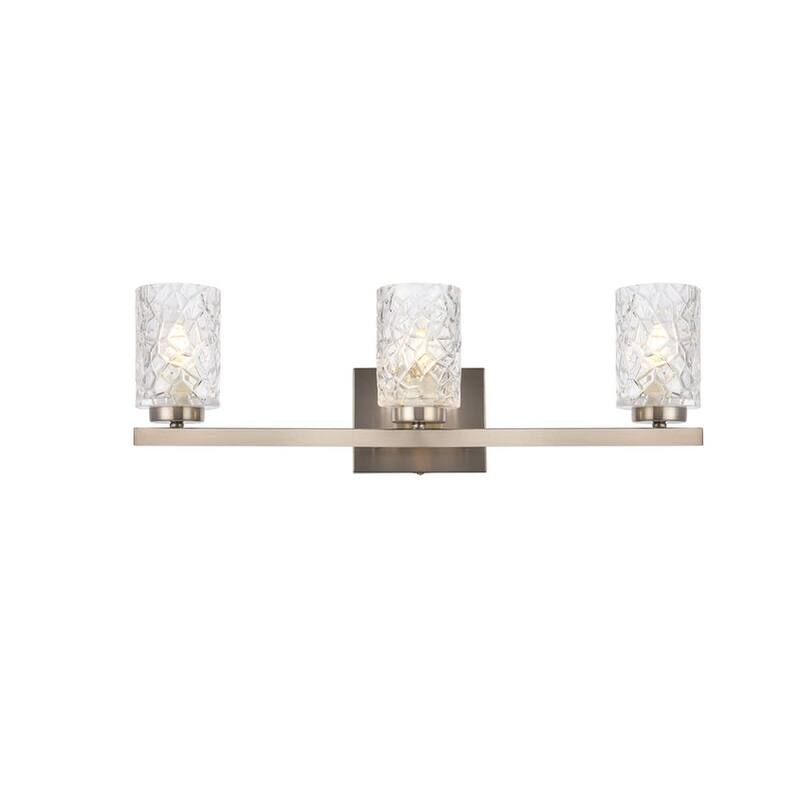Elegant Lighting LD7027W24 Cassie 3 Light 24" Wide Vanity Light - Satin Nickel / Clear