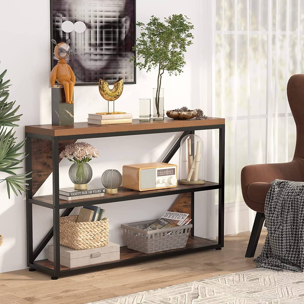 43 inches Console Table, 3 Tiers Sofa Table
