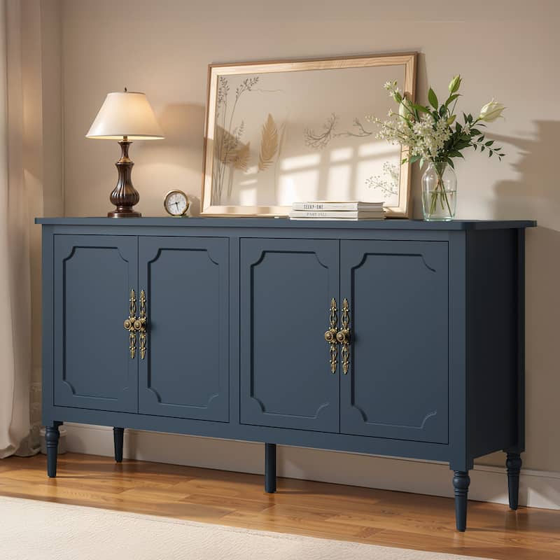 59" Accent Cabinet with 4 Doors – MDF Storage Cabinet, Adjustable Shelves, 200 lbs Top Capacity