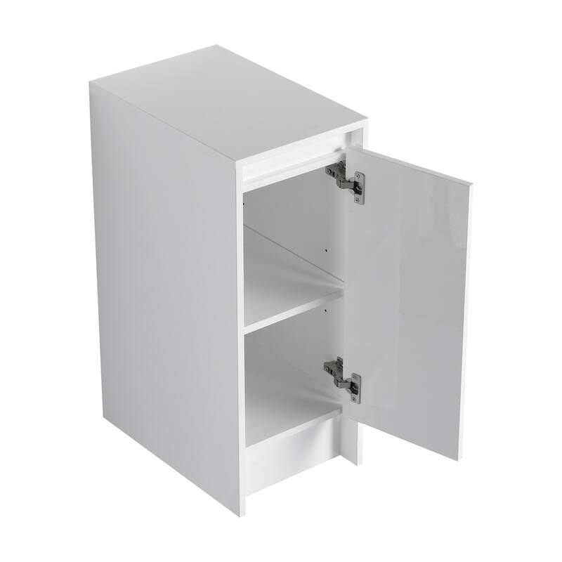 12" Freestanding Bathroom Storage Cabinets, Soft Close Doors, Floor Mounting Design