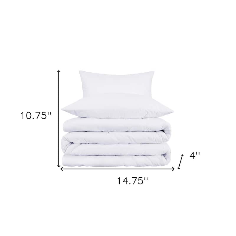 HomeRoots White King Cotton Blend 1000 Thread Count Washable Duvet Cover Set