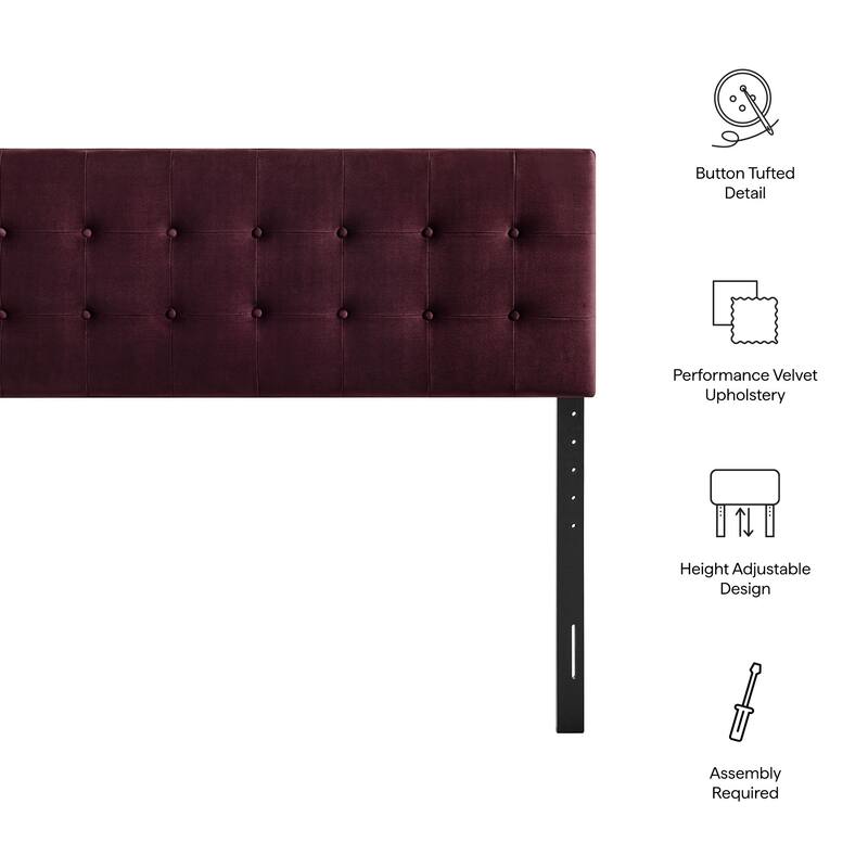 Emily Biscuit Tufted Performance Velvet Headboard
