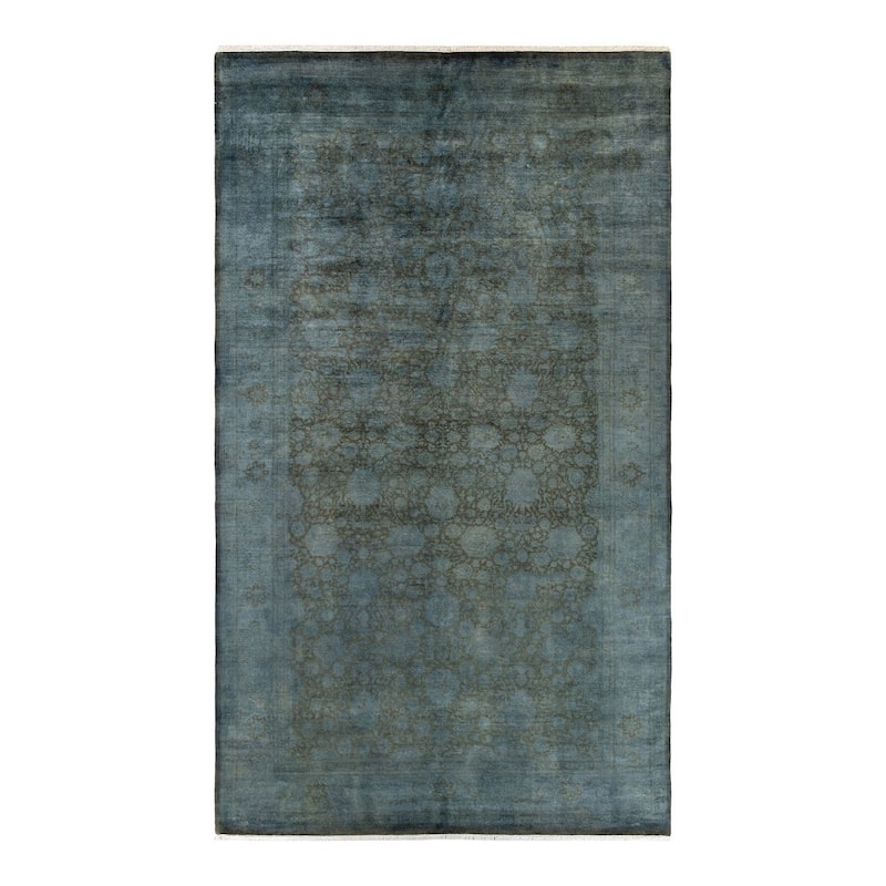 Overton Hand Knotted Wool Vintage Inspired Modern Contemporary Overdyed Brown Area Rug - 8' 1" x 14' 2"