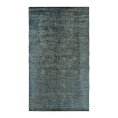 Overton Hand Knotted Wool Vintage Inspired Modern Contemporary Overdyed Brown Area Rug - 8' 1" x 14' 2"