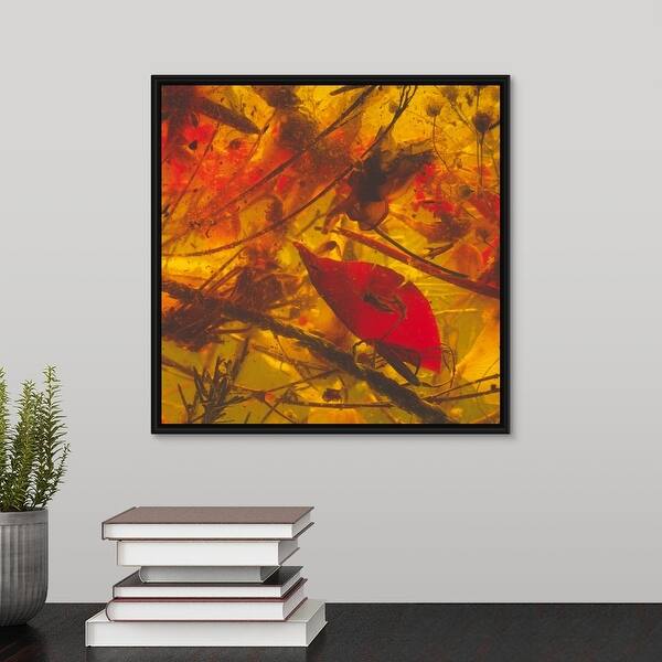 Shop Abstract Plants Flowers Detail Black Float Frame Canvas