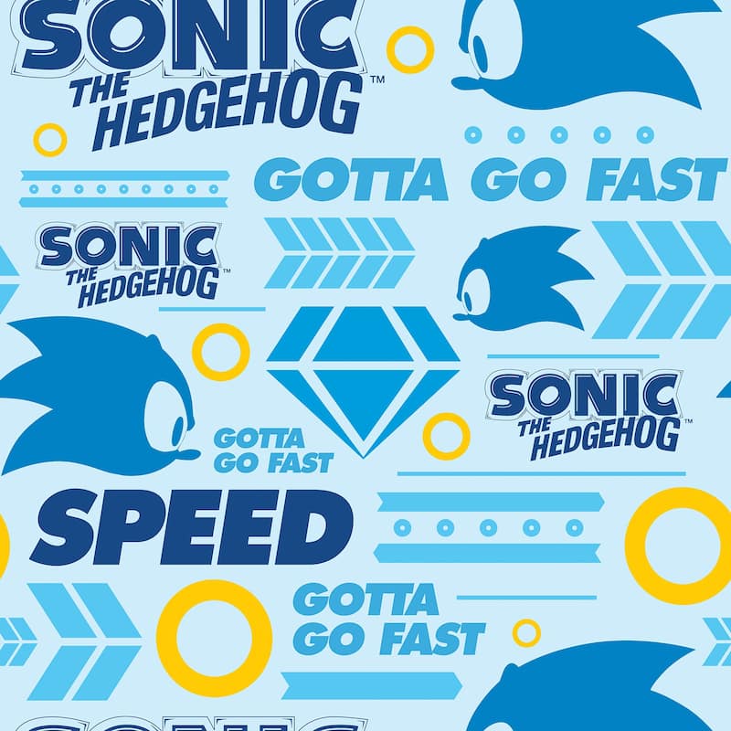 RoomMates Sonic The Hedgehog Gotta Go Fast Peel and Stick Wallpaper