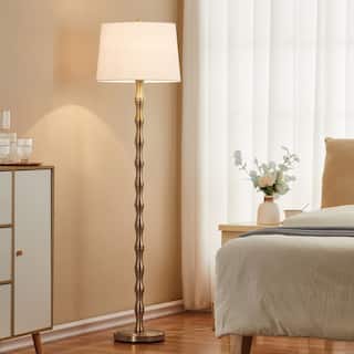 KAWOTI 61'' Floor Lamp with Fabric Drum Shade
