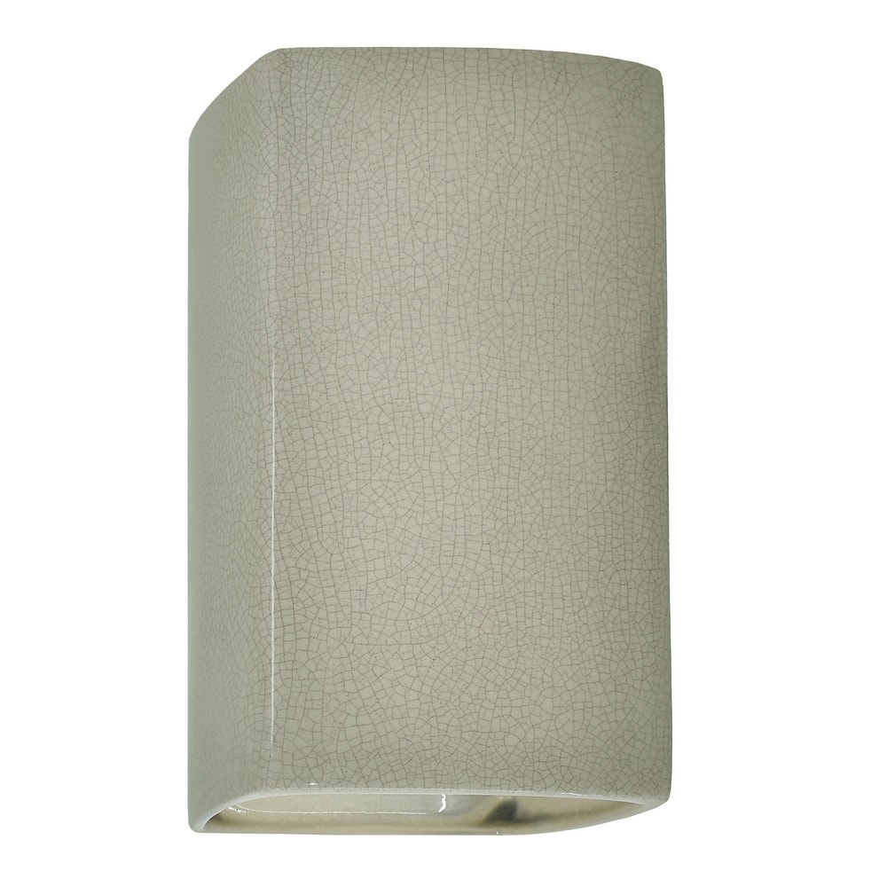 Justice Design Ambiance - Large ADA Rectangle Wall Sconce - Closed Top (Outdoor) - Replaceable Bulb