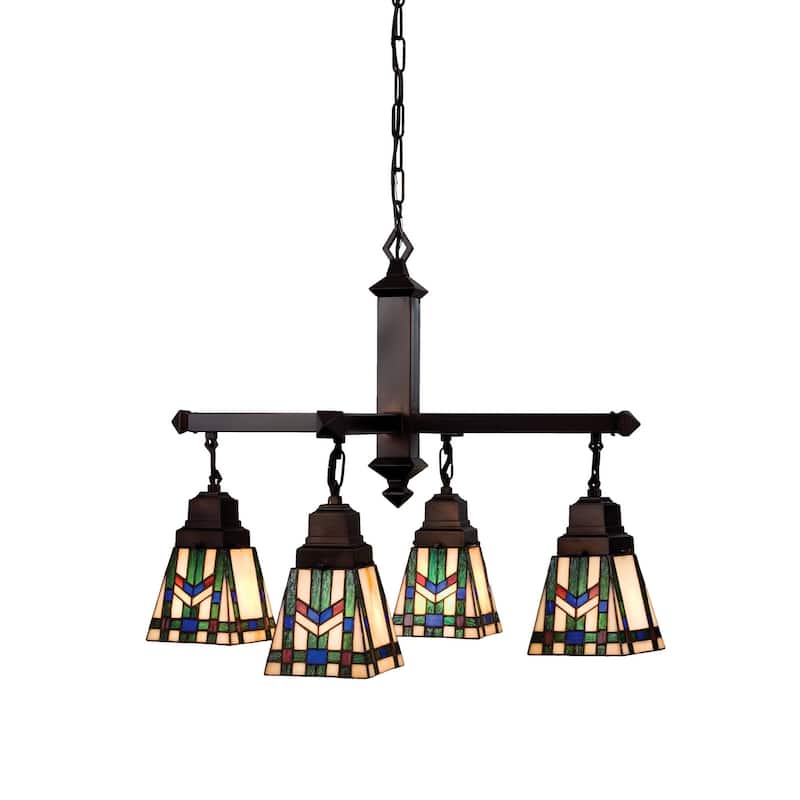 Meyda Tiffany Prairie Wheat 4 Light 26" Wide Chandelier with Tiffany - Tiffany Glass