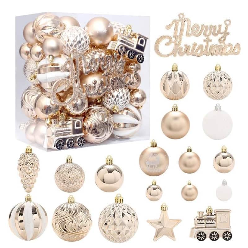 65 Pcs Christmas Decoration Ball Ornaments Set for Holiday Party Wedding - N/A
