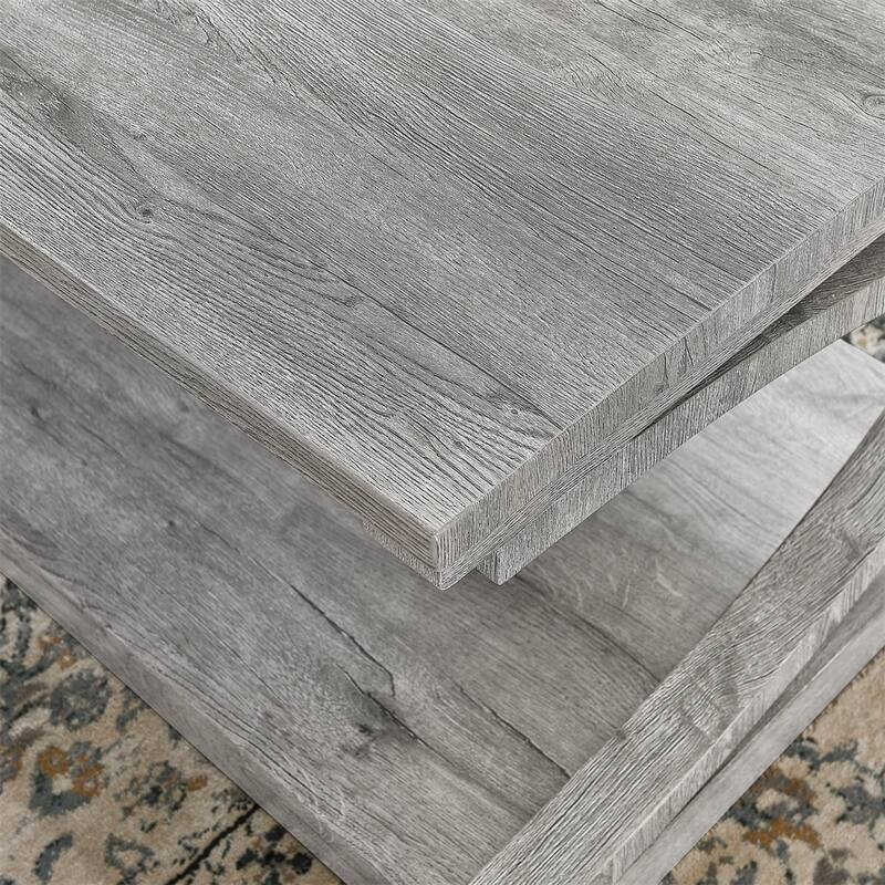 Wood Rectangular Coffee Table with Shelf