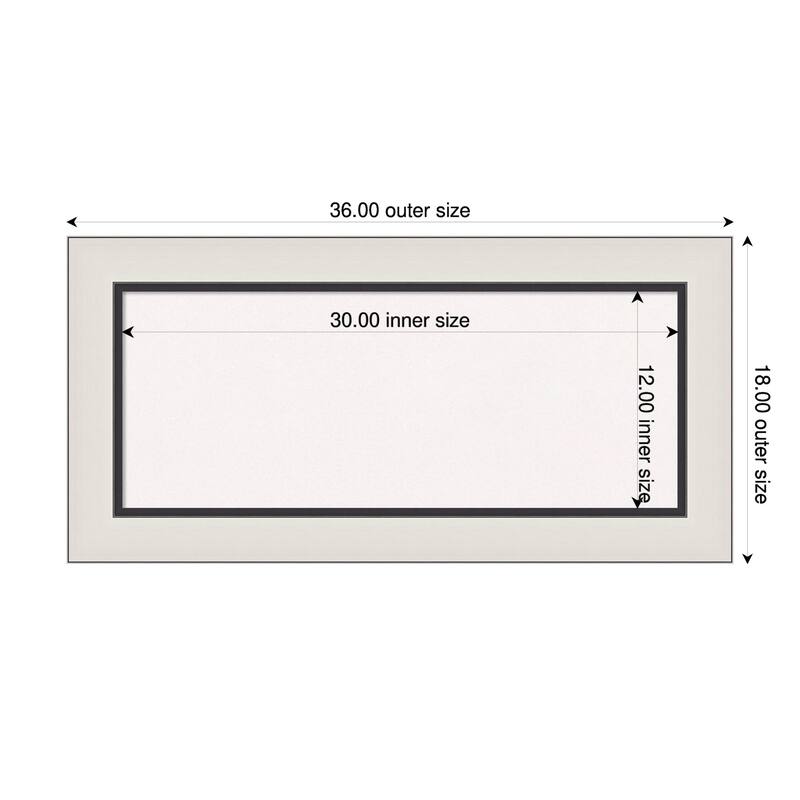 Ellie Silver Black Framed Cork Board - Bulletin Board, Organization Board, Pin Board - White - 36 x 18 in