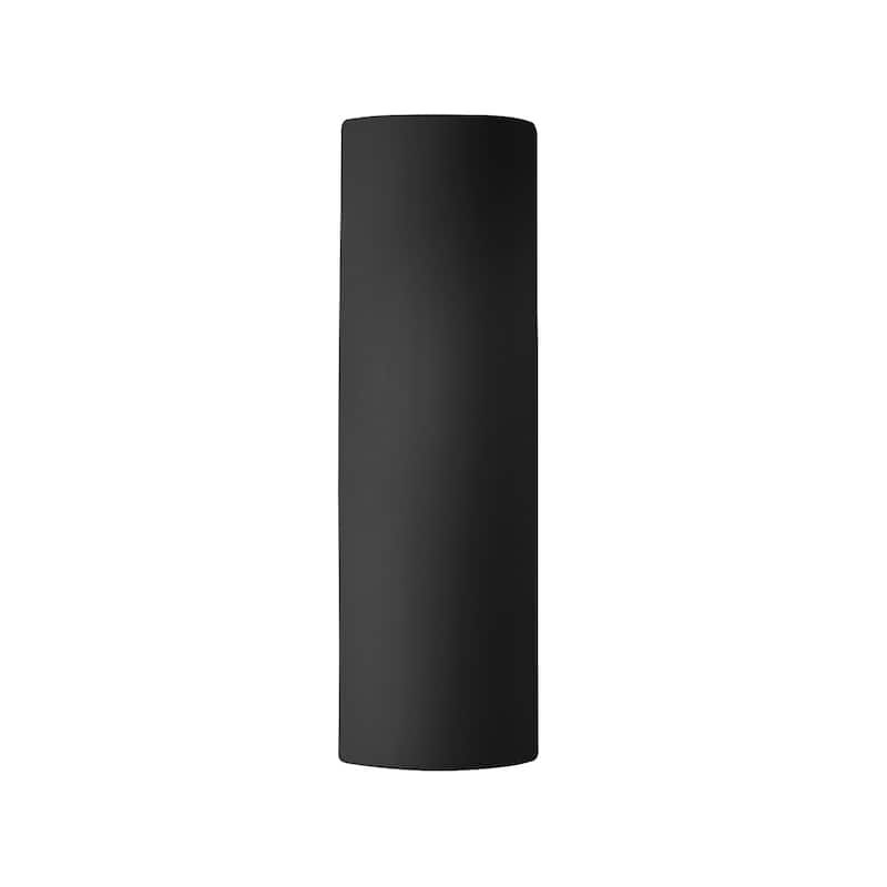 Justice Design Group Ambiance ADA Tube Open Top & Bottom Wall Sconce - Carbon Matte Black