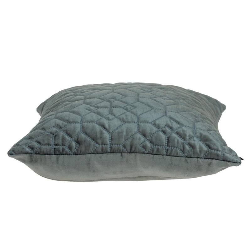 Navy Quilted Velvet Geo Decorative Throw Pillow