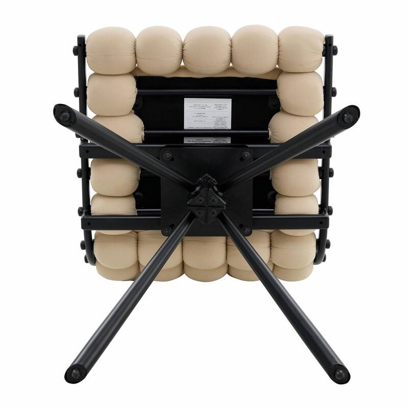 Set of 2 Puffy Bubble Velvet Dining Chairs with Ball Chain Detail