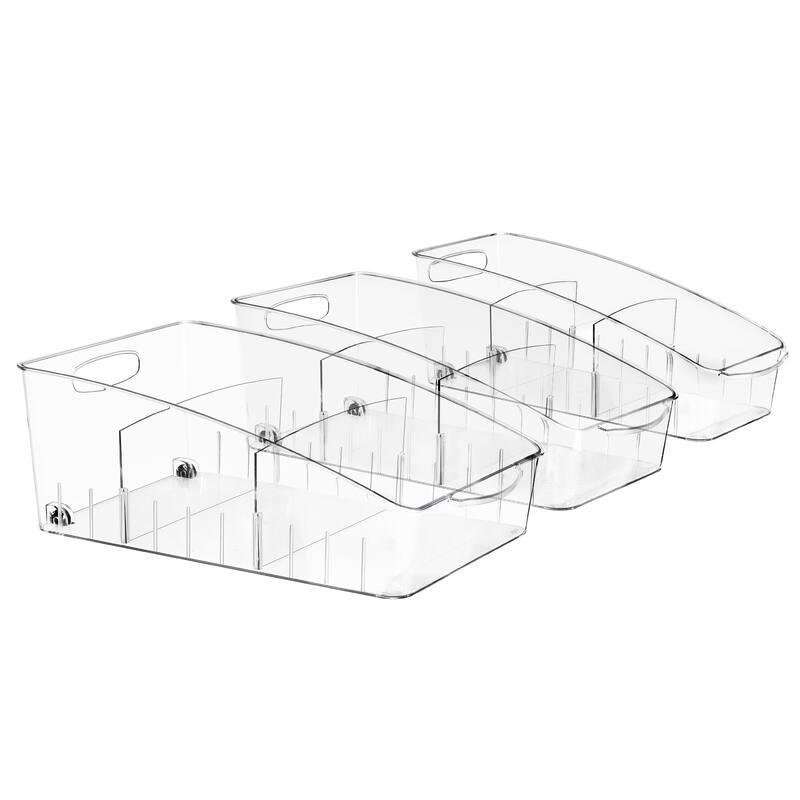 Sorbus Clear Organizing Bins on Wheels - 15.3 x 10.75 x 7.75