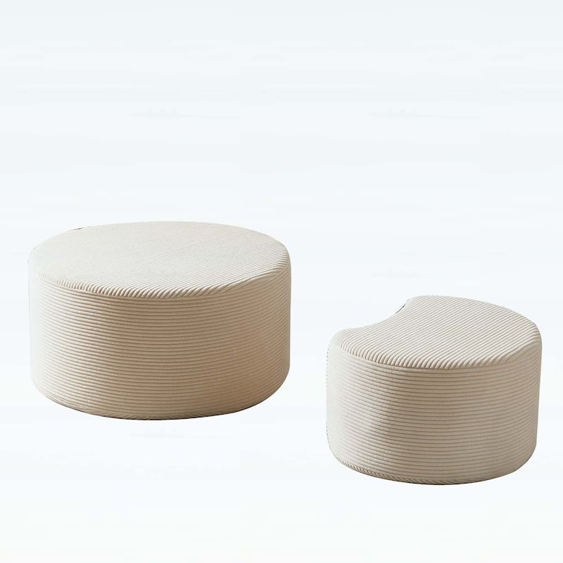 Upholstered Round Tables for Living Room,Set of 2