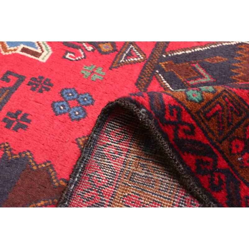 ECARPETGALLERY Hand-knotted Teimani Red Wool Rug - 3'0 x 4'11