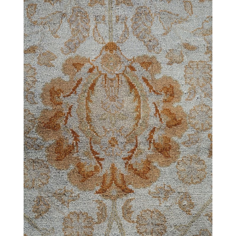 Overton Hand Knotted Wool Vintage Inspired Modern Contemporary Overdyed Gray Area Rug - 6' 2" x 12' 0"