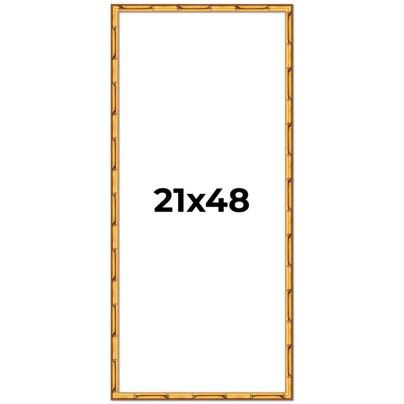21x48 Frame Gold Bamboo Picture Frame Modern Photo Frame Includes UV Acrylic Shatter Guard Front Acid Free Foam Backing Board