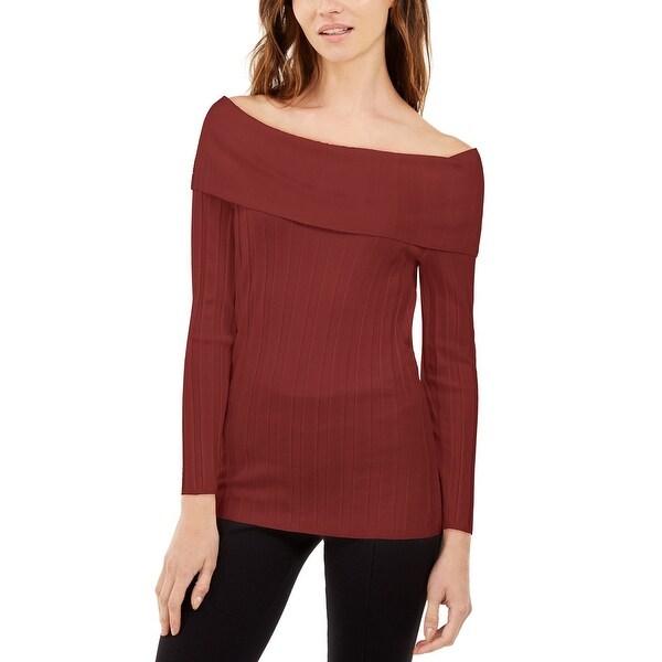INC International Concepts Women's Off-The-Shoulder Ribbed Sweater Red Size X-Large. Opens flyout.
