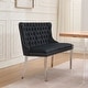 preview thumbnail 36 of 72, Velvet Double Dining Loveseat Bench, 2-Seat Tufted Bench w/Handmade Buttons, Wing Back, Gold-Plated Steel Legs, Single Pack