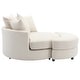preview thumbnail 48 of 57, Roomfitters Modern 360° Swivel Barrel Chair with Hidden Storage Ottoman, Chenille Upholstery and Four Pillows