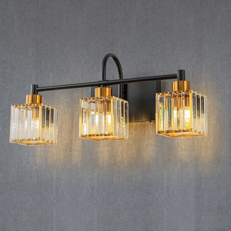 3/4/5-Light Modern Industrial Dimmable Crystal Bathroom Vanity Light