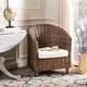 preview thumbnail 11 of 10, SAFAVIEH Omni Rattan Barrel Chair with Cushion - 29.1" x 27.2" x 32.7"