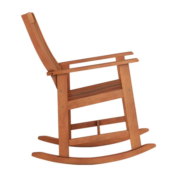Corliving Miramar Natural Wood Outdoor Rocking Chair Set Outdoor