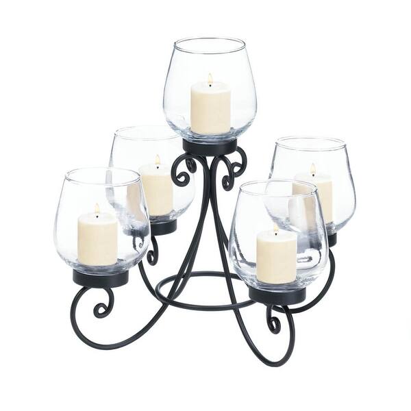slide 2 of 3, Enlightened Scrollwork Candle Stand Centerpiece