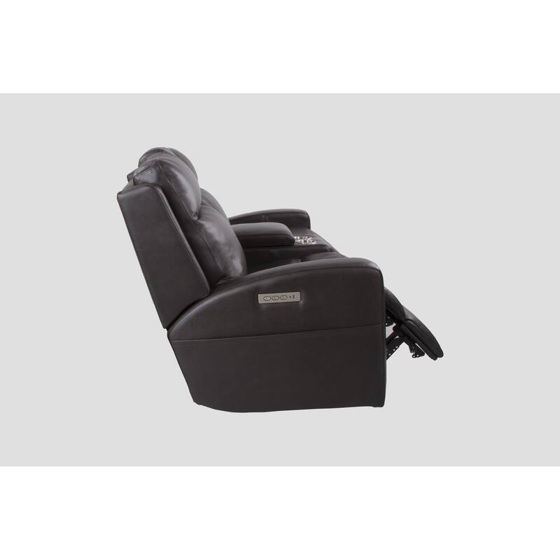 URlivingroom Top Grain Leather Power Reclining Loveseat with Console Storage, USB Charge Port - 79.5"W*39.25D*40.5"H