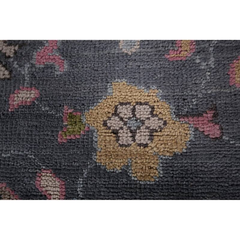 All-Over Floral Oushak Indian Area Rug Handmade Wool Carpet - 8'0"x 9'10"