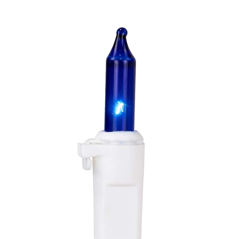 105ct Red Clear Blue Christmas Mini Icicle Lights - 6.5ft White Wire