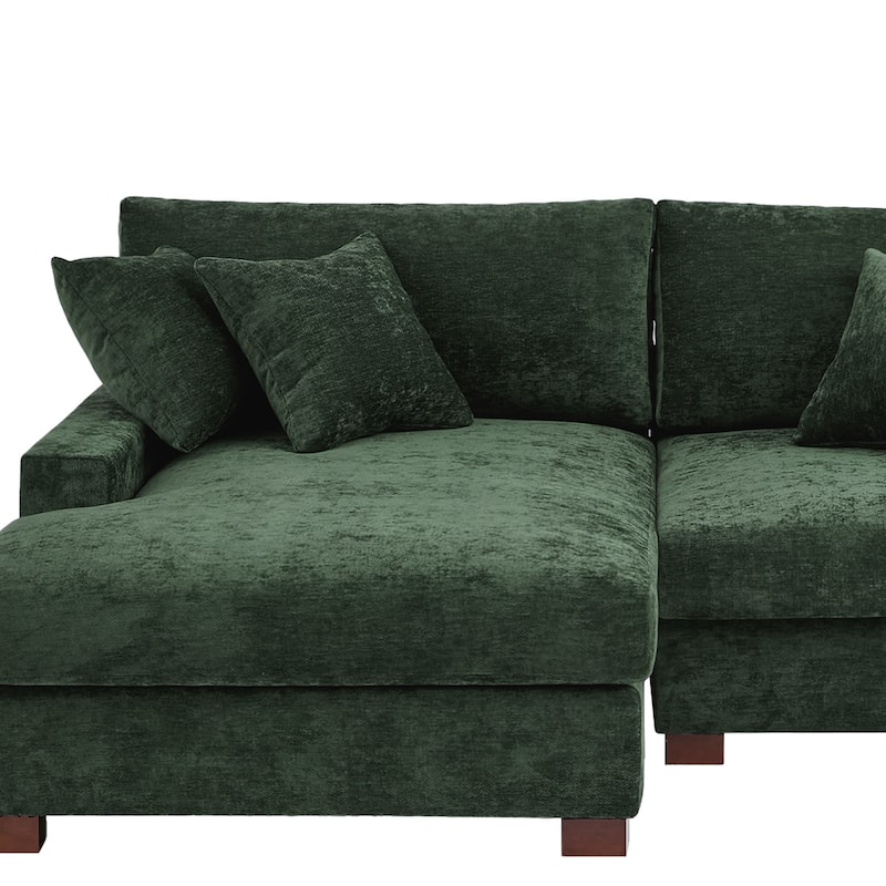 Modern Oversized Chenille Modular Sectional Sofa With Chaise