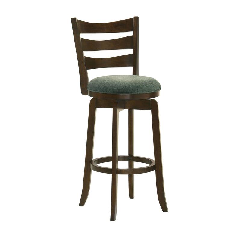 Fenster Ladder Back Swivel Stool with Upholstered Seat