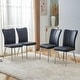 preview thumbnail 1 of 23, Modern minimalist 4-piece set of faux leather dining chairs and office chairs Black