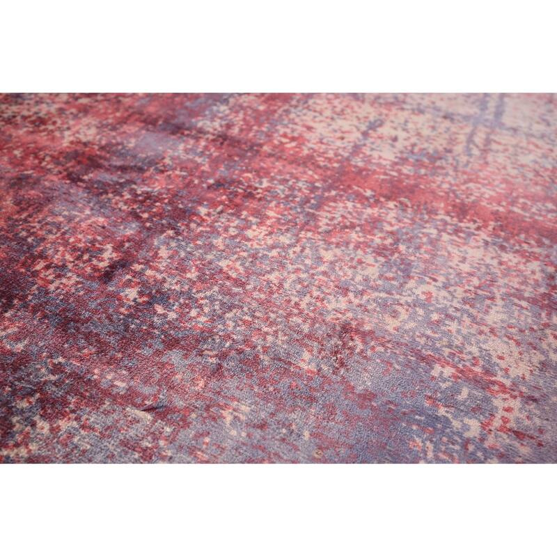 Colorful Abstract Contemporary Rug Hand-Knotted Wool Carpet - 4'8" x 6'7"
