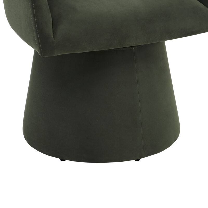 Evie Modern Upholstered Fabric Swivel Dining Chair