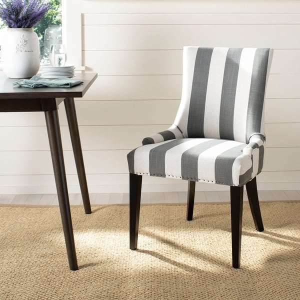 slide 2 of 8, SAFAVIEH Dining Becca Grey Dining Chair - 22" x 24.8" x 36.4"