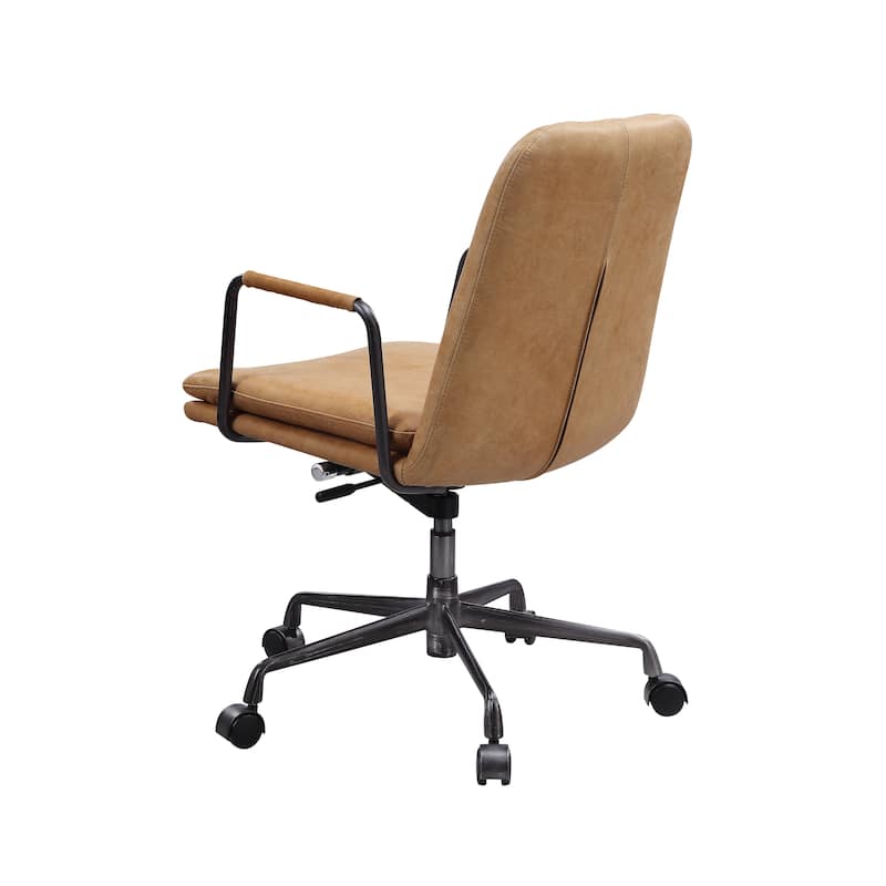 Vintage Industrial Highend Style Swivel & Adjustable Height Leather Executive Office Chair with