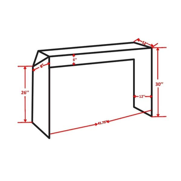 dimension image slide 0 of 2, Pasargad Home Katya Antique Finish Iron Console Table - W12"XL41.75"XH30"