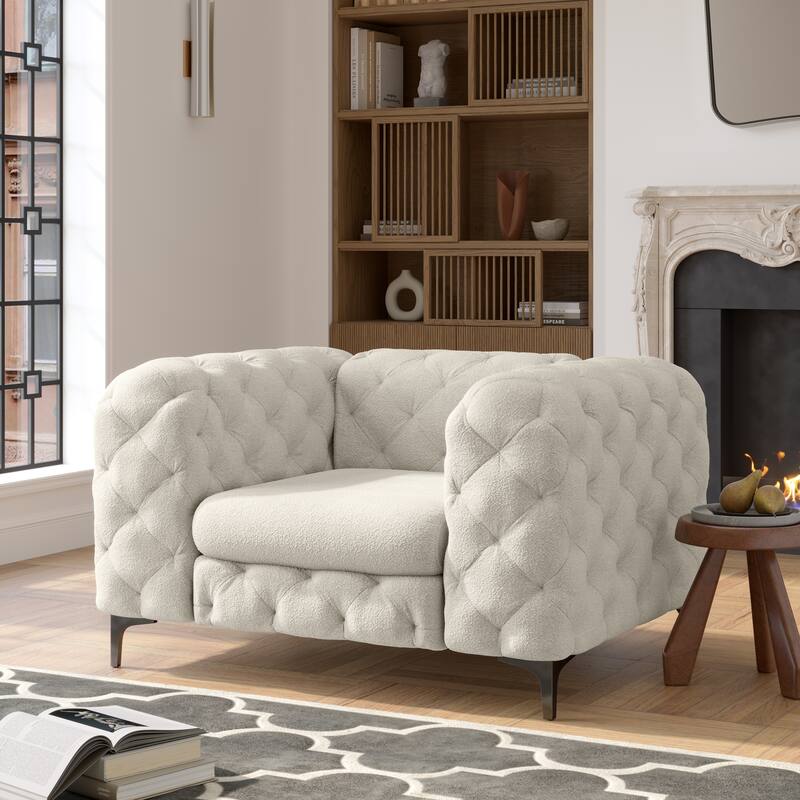 Corvus Aosta Chesterfield Tufted Velvet Club Chair