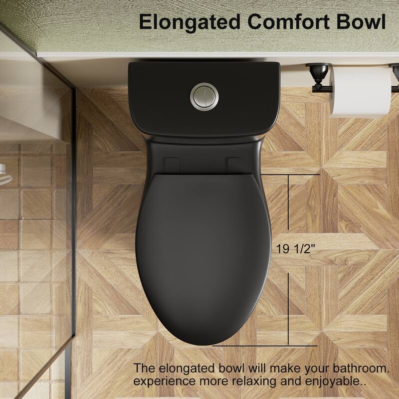 1.1/1.6 GPF Tornado Flush One-Piece Toilet with Comfort Chair Seat ADA Height 17", Powerful & Quiet Dual Flush Modern Toilet