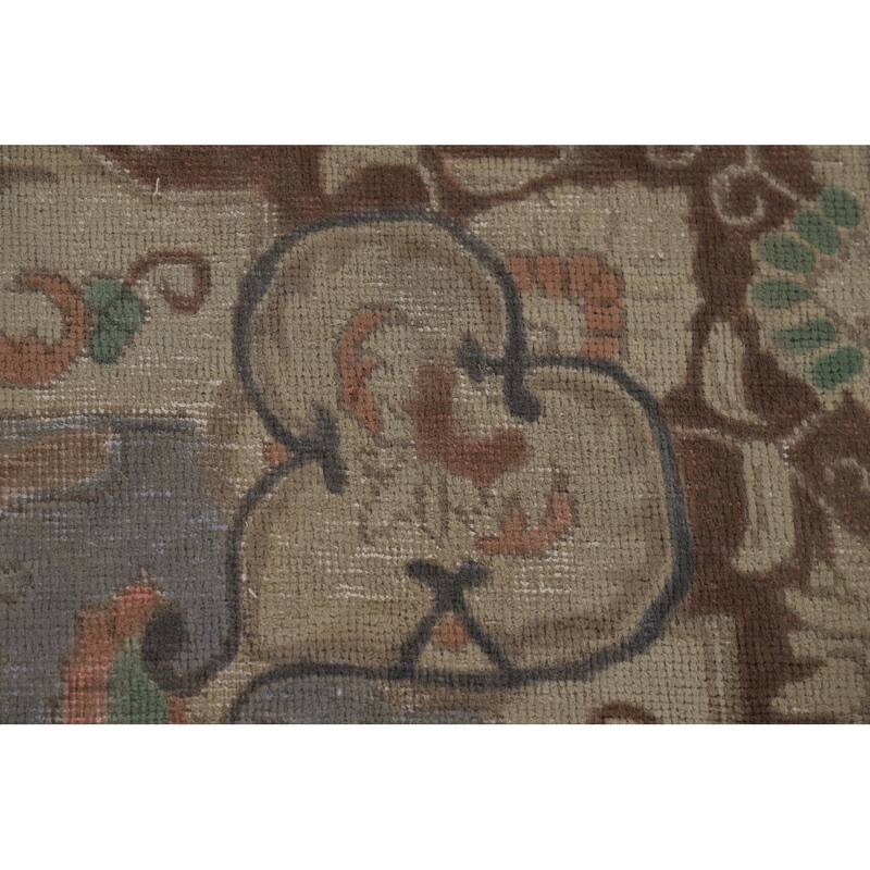 Blue Tabriz Vintage Persian Area Rug Hand-Knotted Wool Carpet - 9'5" x 12'4"