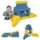 preview thumbnail 1 of 7, Qaba Kids Foam Climbing Blocks, 14 Pcs Climbing Toys for Toddlers, Indoor Climb and Crawl Soft Play Set, Yellow Yellow